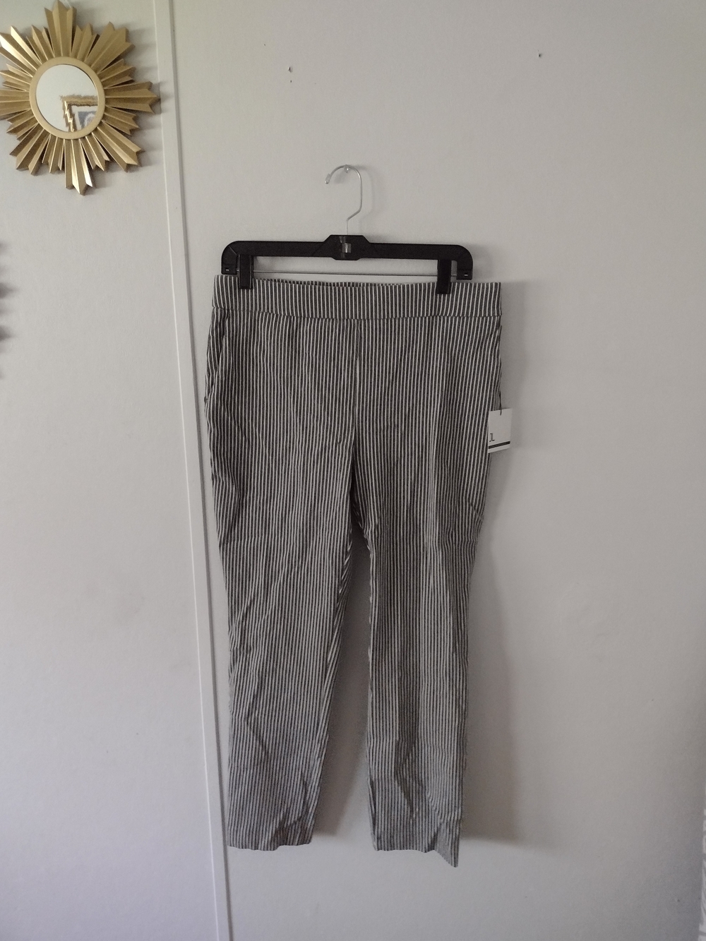 Jules & Leopold Pull On Slim Keg Ankle Length Womens Striped Pants Medium